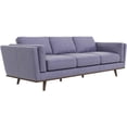 thumbnail image 1 of Augusta Modern Style Living Room Cushion Back Genuine Leather Sofa in Blue, 1 of 4