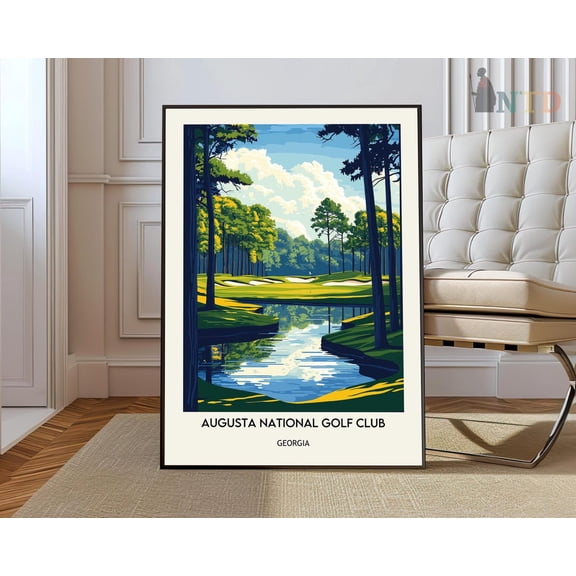 Augusta National Golf Print, Augusta National Golf Poster, Augusta National Golfaugusta National Golf Travel, Georgia Poster Wall Art, Modern Wall Decor, 12x18 UNFRAMED