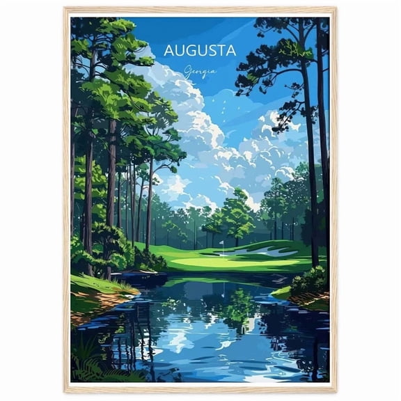 Augusta National Travel Poster Travel Print Of Augusta National Golf Course UNFRAMED PAPER POSTER