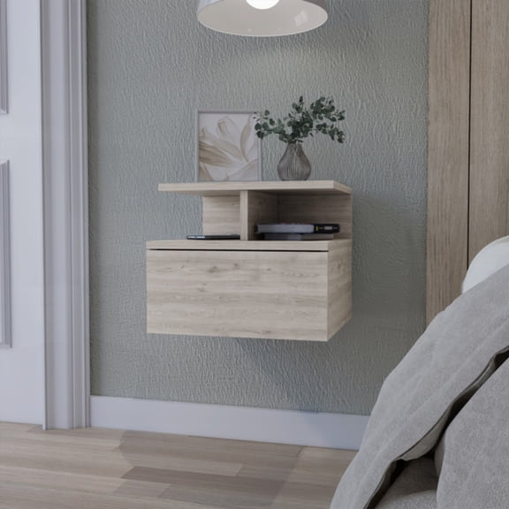 Augusta Nightstand - 1-Drawer & 2-Tier Shelf, Ideal for Bedroom