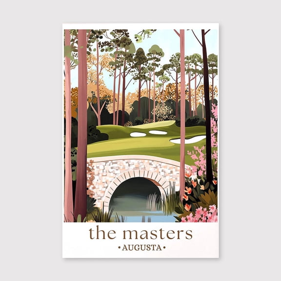 Augusta Print, Golf Tournament Canvas, Art, Golf Course Decor
