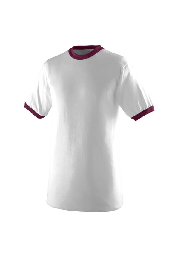 Ringer T-Shirt 710 White/Maroon 3Xl