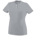 thumbnail image 1 of Augusta S Girls Wicking Two-Button Jersey Silver Grey 1213, 1 of 2
