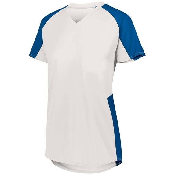 Augusta S Ladies Cutter Jersey White/Royal 1522