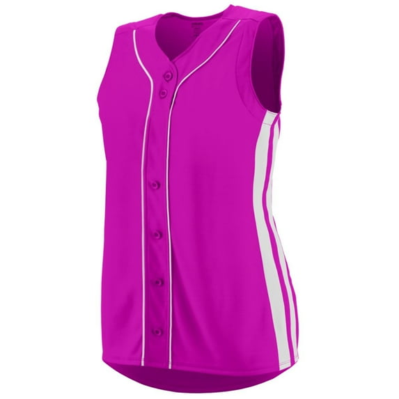 Augusta S Ladies Sleeveless Winner Jersey Power Pink/White 1668