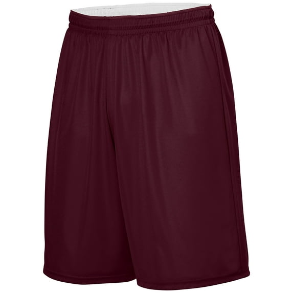 Augusta S Reversible Wicking Shorts League Maroon/White 1406