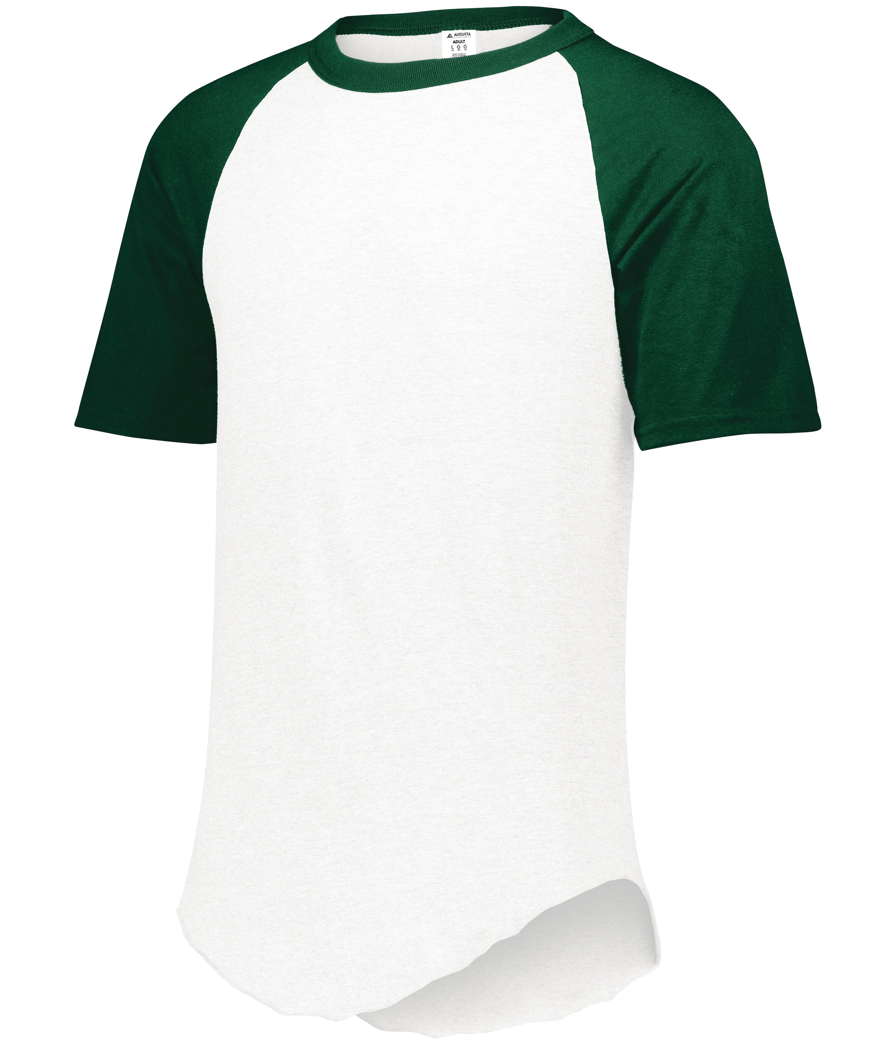 green and white raglan