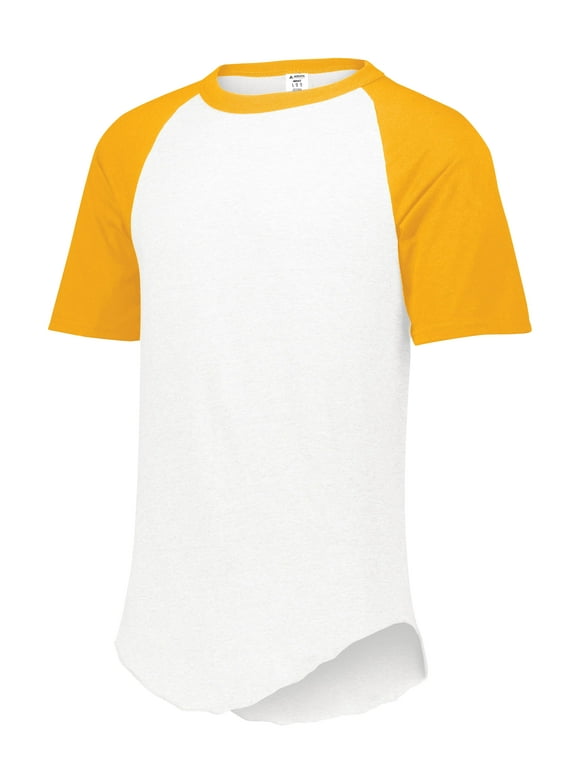 Augusta S Short Sleeve Baseball Jersey White/Gold 423
