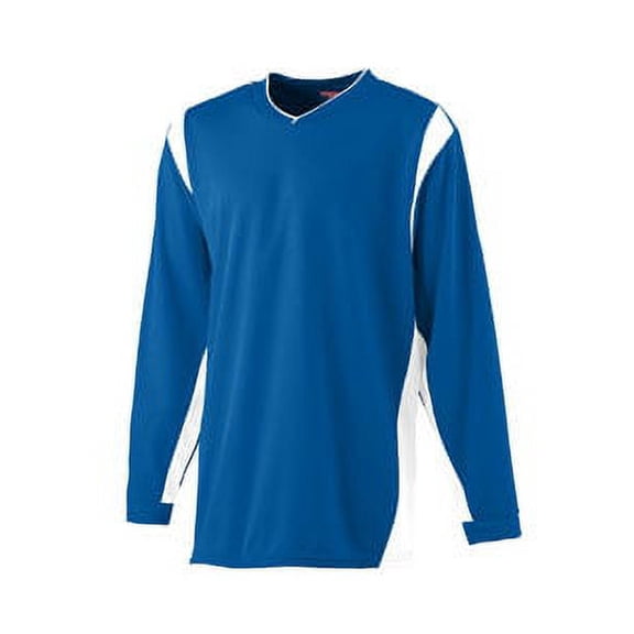 Augusta S Wicking Long Sleeve Warmup Shirt Royal/White 4600