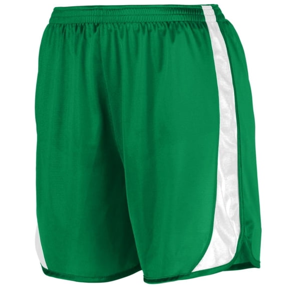 WICKING TRACK SHORTS WITH SIDE INSERT, S, Kelly/ White