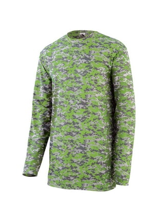 Neon Green Navy Blue Long Sleeve Camouflage Shirts - Youth