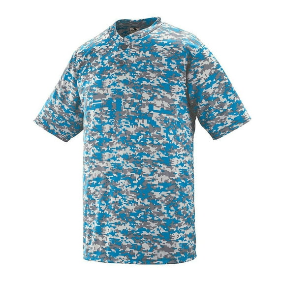 Augusta S Youth Digi Camo Wicking Two-Button Jersey White Digi 1556