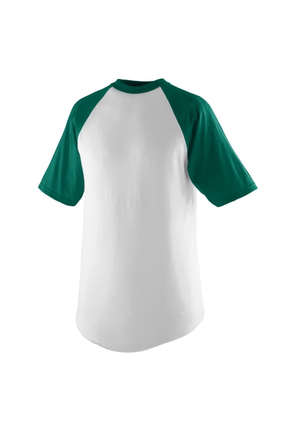 SHORT SLEEVE BASEBALL JERSEY WHI/DGRN L