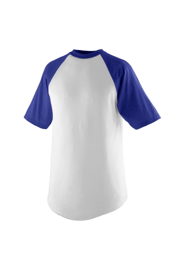 SHORT SLEEVE BASEBALL JERSEY WHI/PUR 2XL
