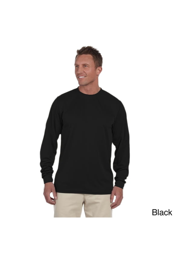 100-percent Polyester Moisture-wicking Long-sleeve T-shirt Black XL