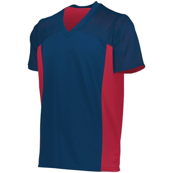 Augusta Sportswear 265 Sports Teen V Neck Shirt Male Navy/Scarlet M