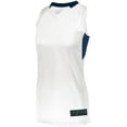 thumbnail image 1 of Augusta Sportswear 2XL Womens Step-Back Basketball Jersey White/Navy 1732, 1 of 2