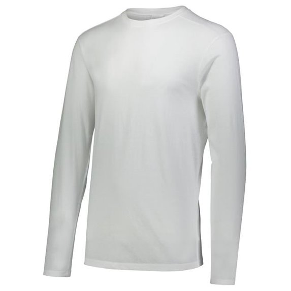 Augusta Sportswear 3XL Tri-Blend Long Sleeve Crew White 3075