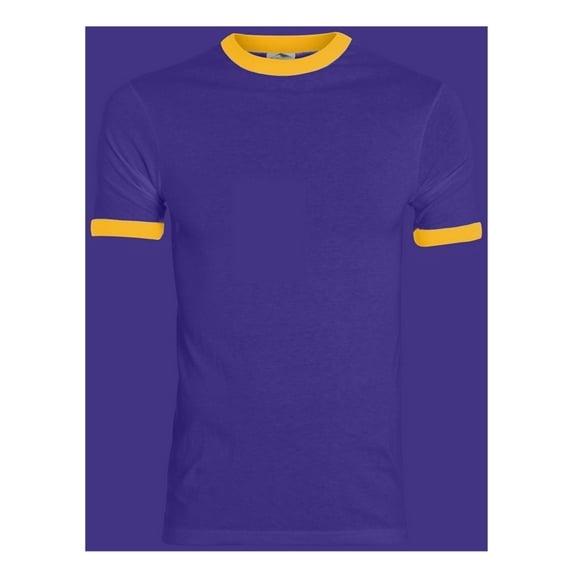 Augusta Sportswear - 50/50 Ringer T-Shirt - Color - Purple/ Gold - Size - S