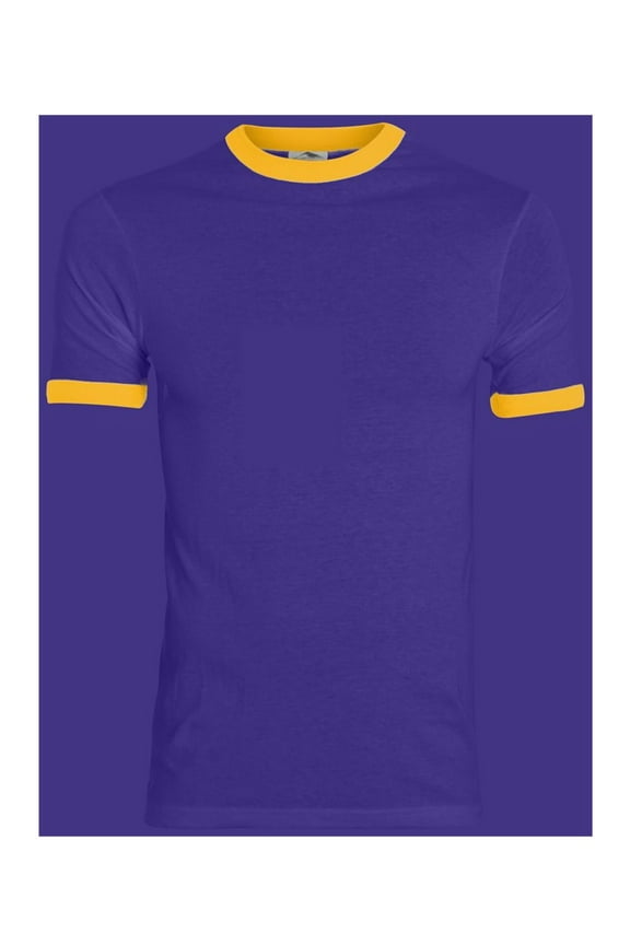 - 50/50 Ringer T-Shirt - Color - Purple/ Gold - Size - S
