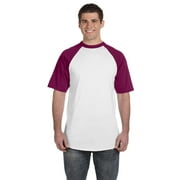 Augusta Sportswear 50/50 Short-Sleeve Raglan T-Shirt (423) White/Maroon, 3XL