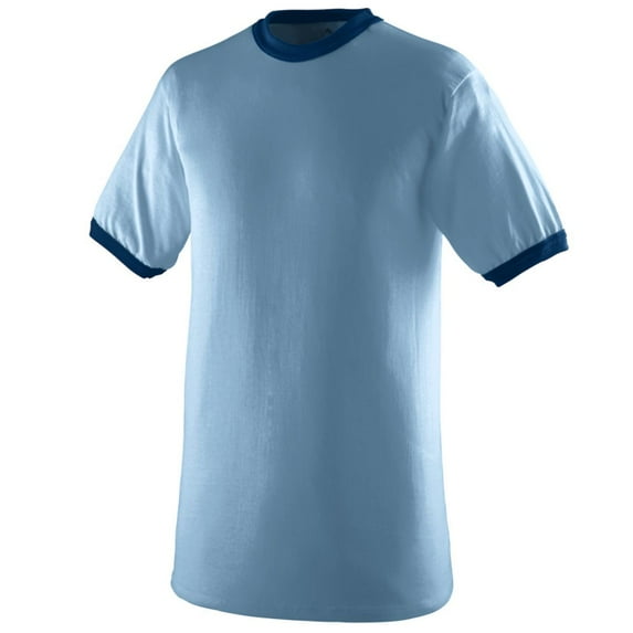 Augusta Sportswear 710 Adult's Ringer T-Shirt Light Blue/Navy L