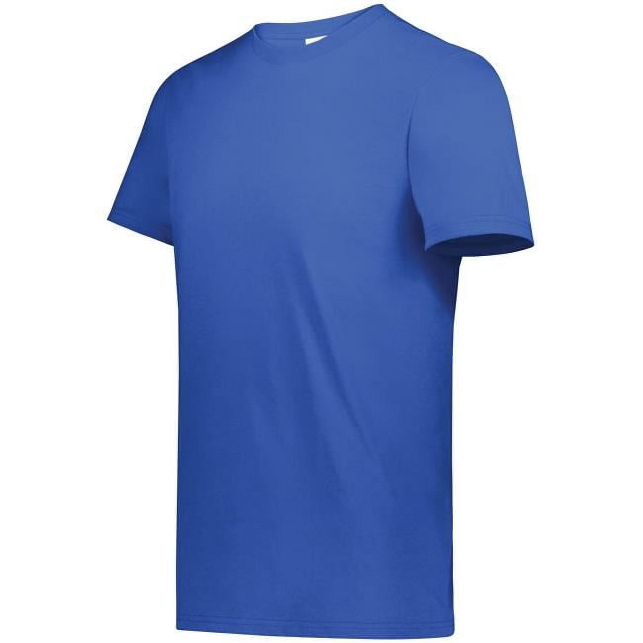 6950.062.L All-Day Core Basic 50 Percent Cotton & 50 Percent Polyester T-Shirt, Cobalt Blue - Large
