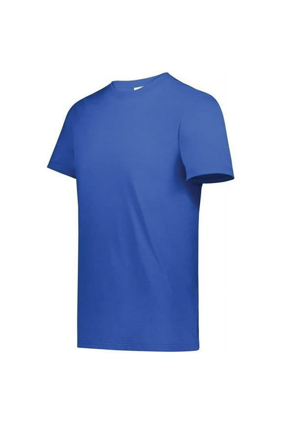 6950.062.L All-Day Core Basic 50 Percent Cotton & 50 Percent Polyester T-Shirt, Cobalt Blue - Large