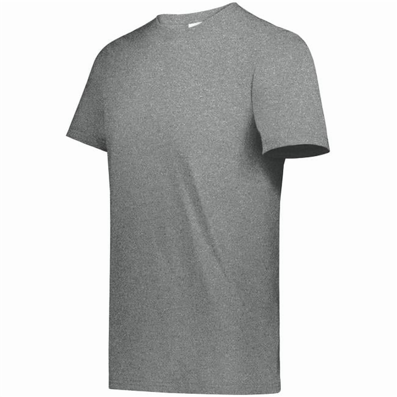 6950.170.L All-Day Core Basic 50 Percent Cotton & 50 Percent Polyester T-Shirt, Platinum Heather - Large