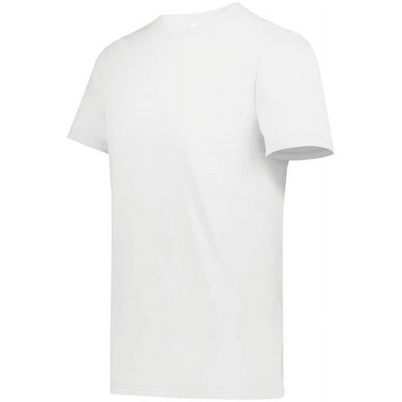 Augusta Sportswear 6950.803.M All-Day Core Basic 50 Percent Cotton & 50 Percent Polyester T-Shirt, Ultra White - Medium