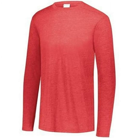 Augusta Sportswear L Tri-Blend Long Sleeve Crew Grey Heather 3075