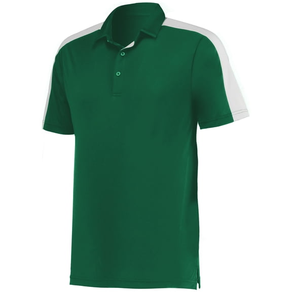 Augusta Sportswear B09634565 Mens Two-Tone Vital Polo T-Shirt, Dark Green & White - Large