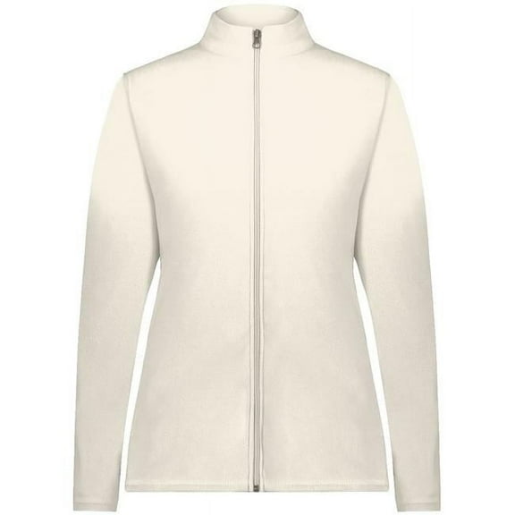 Augusta Sportswear B20834243 Women Eco Revive Micro-Lite Fleece Full-Zip Jacket, Oyster - Small