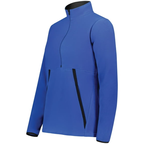 Augusta Sportswear B29534757 Eco Revive Women Polar Fleece Quarter-Zip Pullover T-Shirt, Royal - 2XL