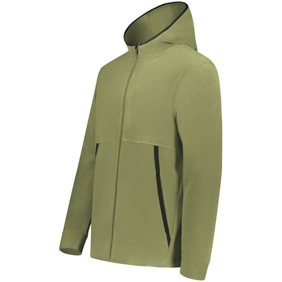 Augusta Sportswear B29634647 Eco Revive Polar Fleece Hooded Full-Zip Jacket, Olive - 2XL