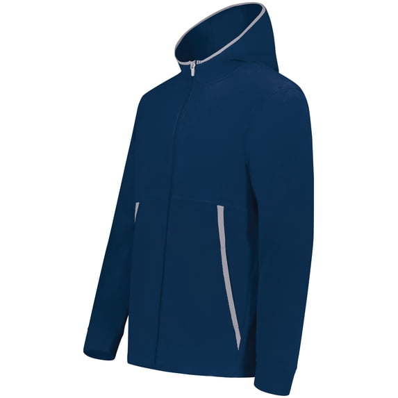 Augusta Sportswear B29634653 Eco Revive Polar Fleece Hooded Full-Zip Jacket, Navy - Small
