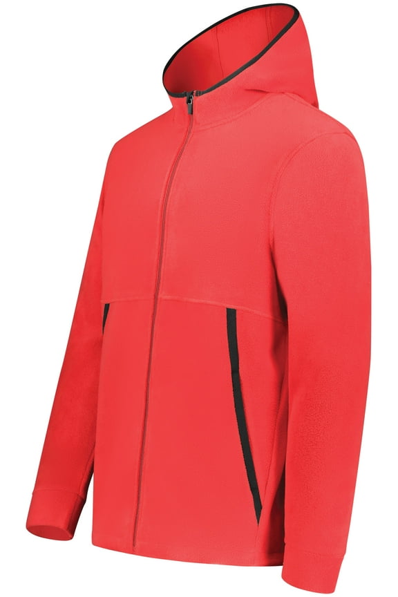 B29634704 Eco Revive Polar Fleece Hooded Full-Zip Jacket, Scarlet - Medium