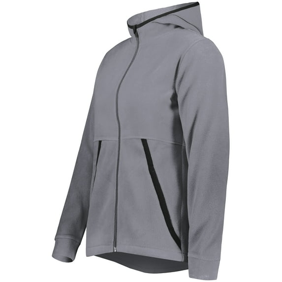 Augusta Sportswear B30134133 Eco Revive Women Polar Fleece Hooded Full-Zip Jacket, Graphite - Small