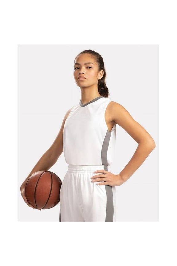 B31434675 Women Match-Up Basketball Jersey, Purple & White - Large
