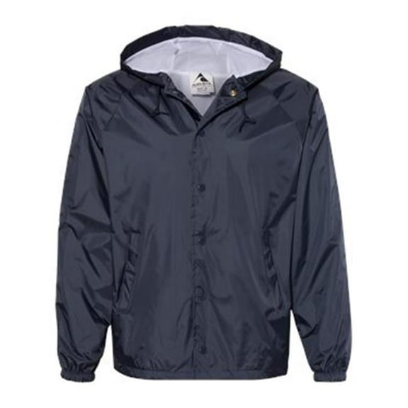 Augusta Sportswear B88534656 Hooded Coachs Jacket, Navy - Extra Large