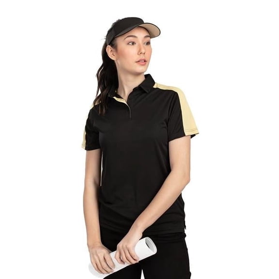 Augusta Sportswear B98134126 Womens Two-Tone Vital Polo T-Shirt, White & Black - Extra Large