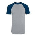 thumbnail image 1 of Augusta Sportswear Boys' Standard Youth Baseball Short Sleeve Tee 2.0, Athletic Heather/Navy, Small, 1 of 2