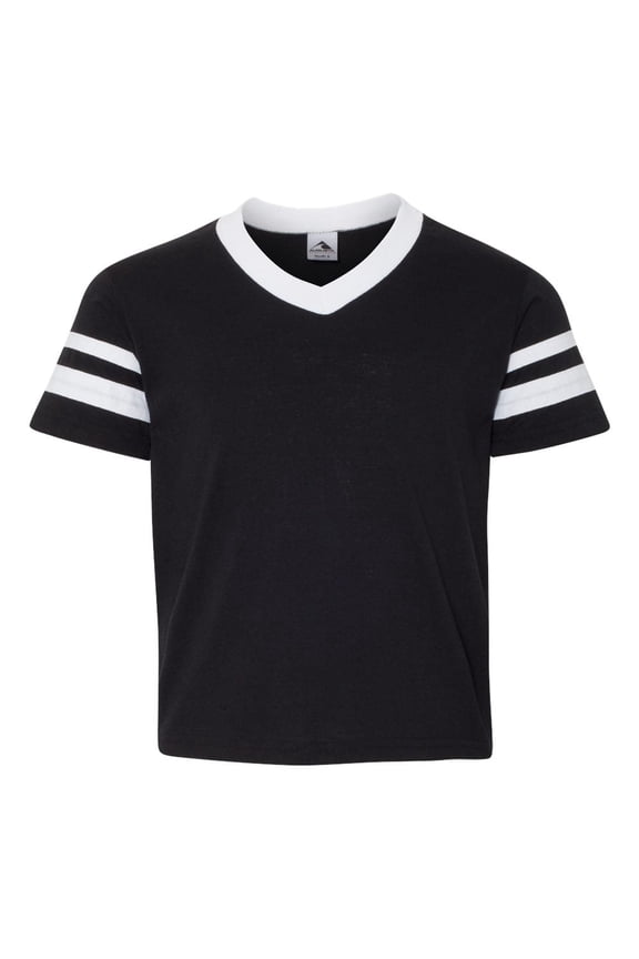 Boys' Standard Youth Sleeve Stripe Jersey, Black/White, Medium