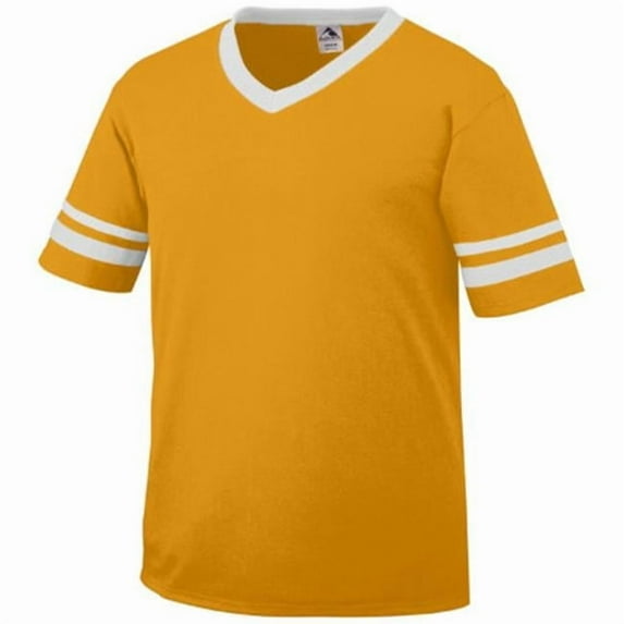 Augusta Sportswear Boys' Standard Youth Sleeve Stripe Jersey, Gold/White, Large