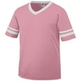 thumbnail image 1 of Augusta Sportswear Boys V-Neck Jersey with Striped Sleeves, 1 of 4