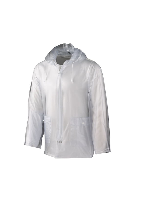 Clear Hooded PVC Rain Jacket, (Unisex L)