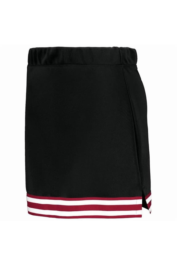 6926.R20.S Girls Cheer Squad Skirt, Black, Scarlet & White - Small