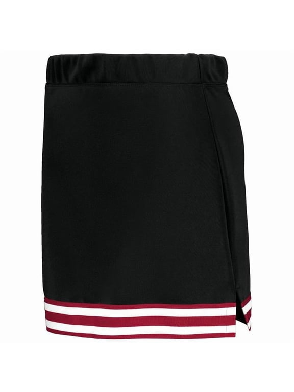 6926.R20.S Girls Cheer Squad Skirt, Black, Scarlet & White - Small