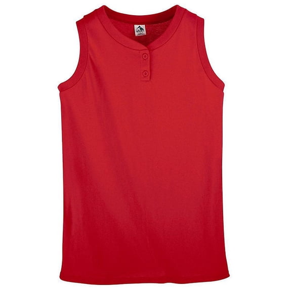 Augusta Sportswear Girls' Sleeveless Two-Button Softball Jersey