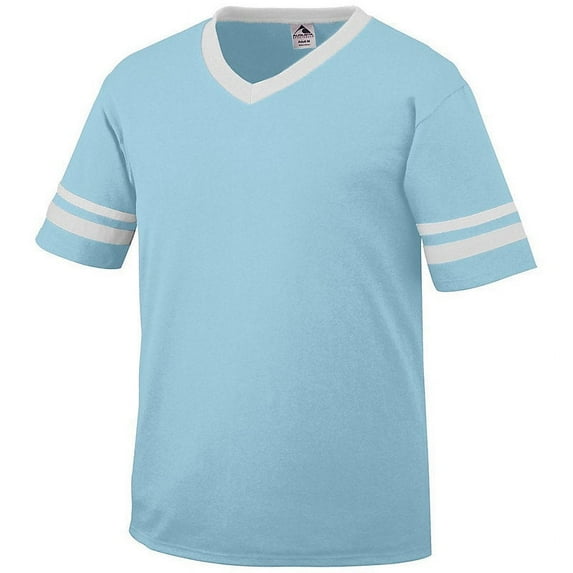 Augusta Sportswear L Boys SLEEVE STRIPE JERSEY Aqua/White 361